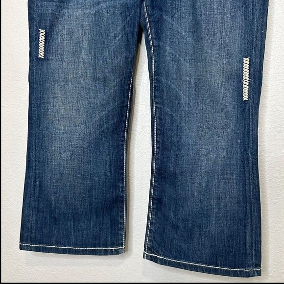 BKE Buckle Denim Capri Cropped Jeans Starlite Thick Stitch Women Sz 28 - Picture 6 of 11